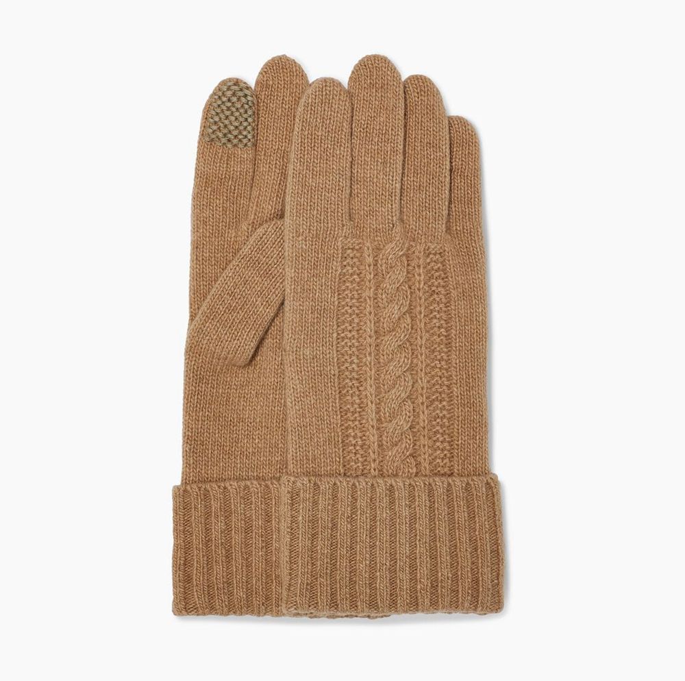 Ugg Glove Womens - Ugg Kory Cable Knit Khaki - 459IAEYNM